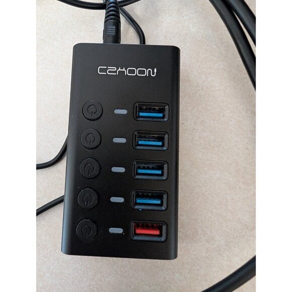 Czhoon 5-Port USB Expansion Hub Aluminum Powered USB 3.0 Hub with Charging Ports - Picture 1 of 5
